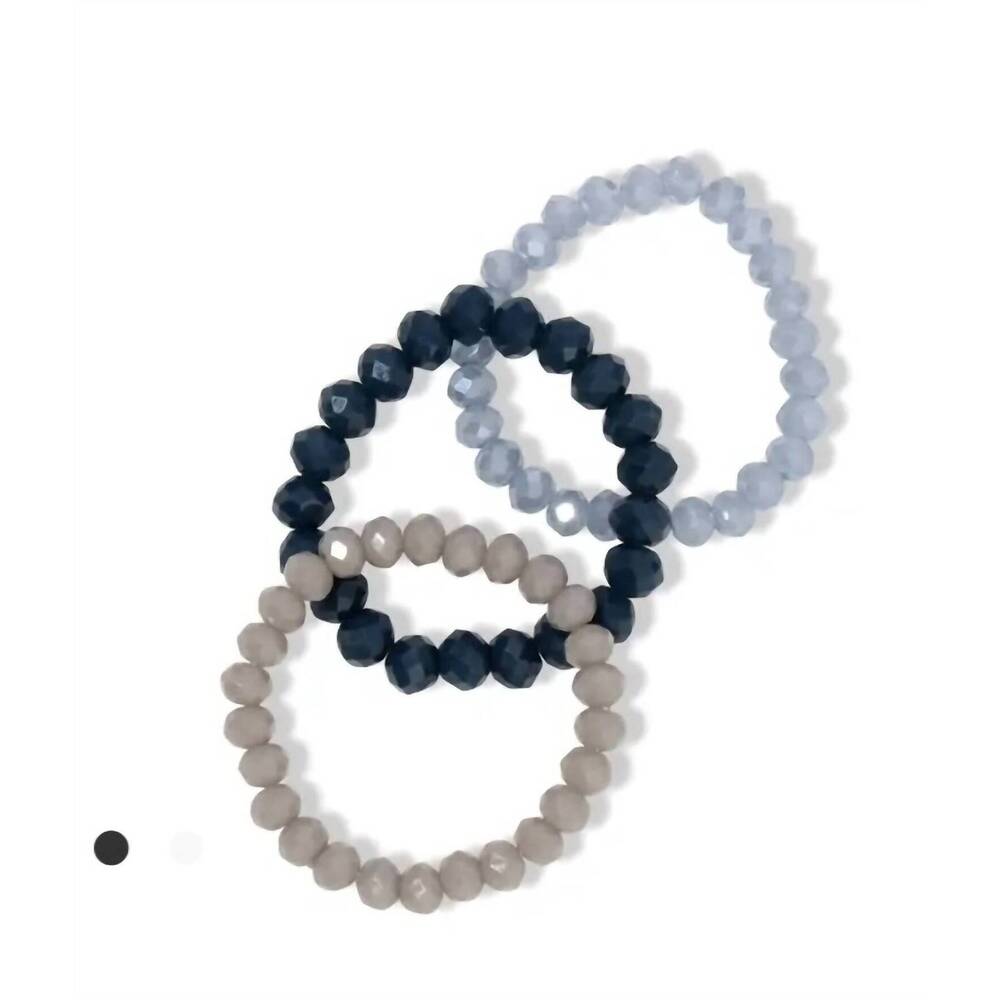 NEW SPLENDID IRIS women's crystal rings bracelet in blues/grey